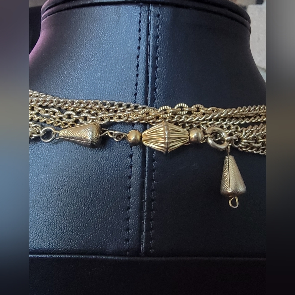 Source Unknown Gold Multi-Layer Necklace - image 3